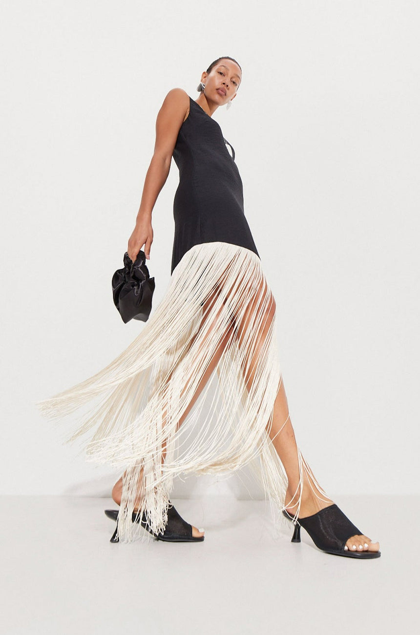 CASABLANCA FRINGE DRESS