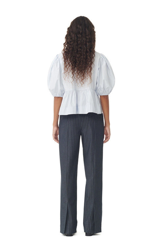 STRETCH STRIPE MID WAIST PANTS