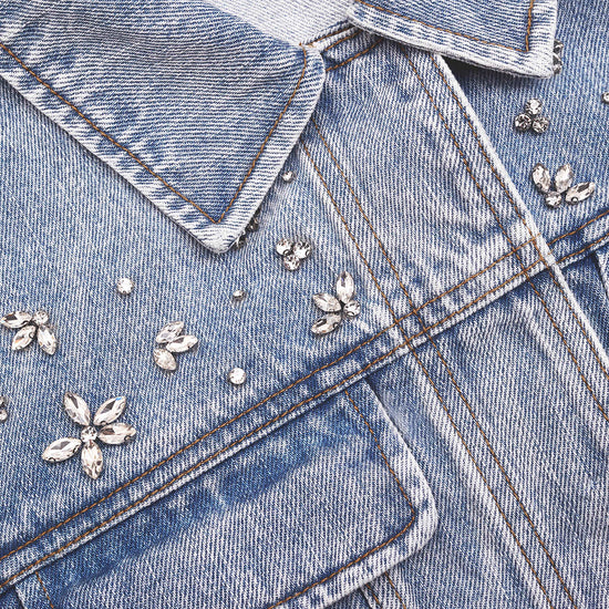 CRYSTAL EMBELLISHED DENIM JACKET