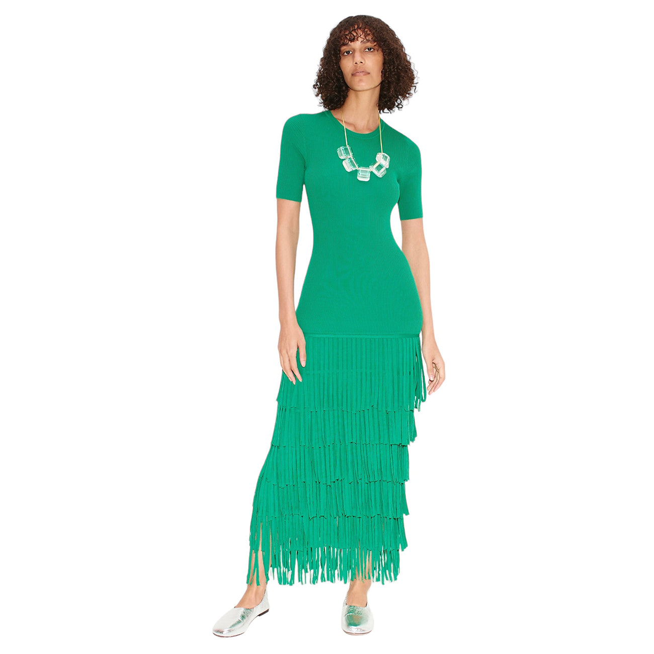 ZA ZA KNIT FRINGE DRESS