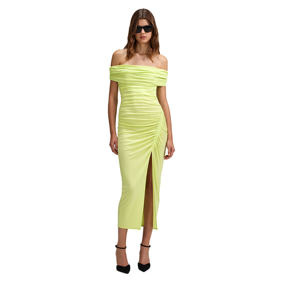 LIME JERSEY MIDI DRESS