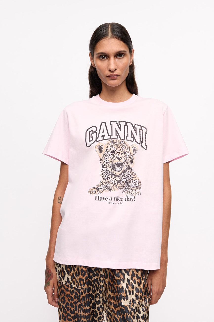 BASIC JERSEY LEOPARD RELAXED T-SHIRT