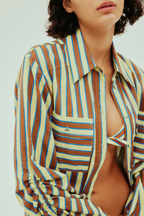 TAMSIN RUCHED BEACH SHIRT