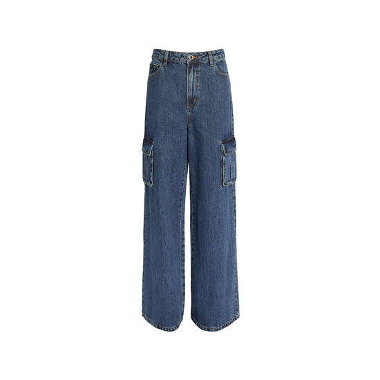 BLUE DENIM CARGO JEANS