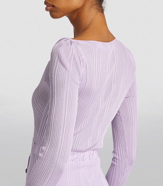 LILAC KNIT MIDI DRESS