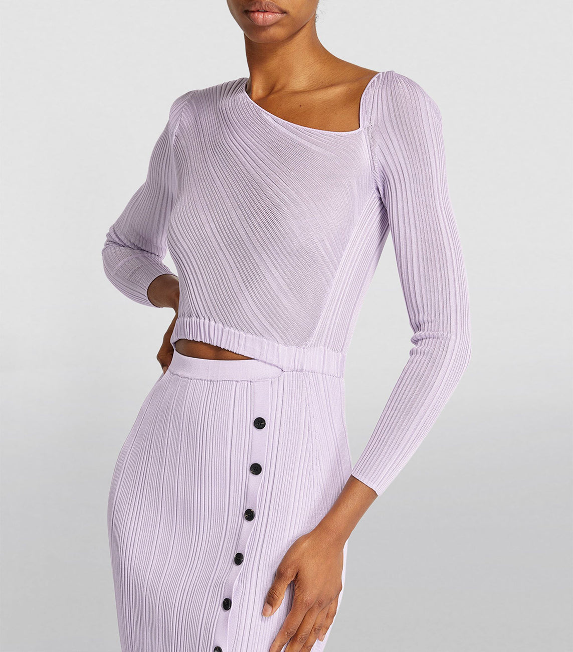 LILAC KNIT MIDI DRESS