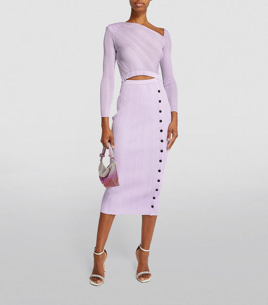 LILAC KNIT MIDI DRESS