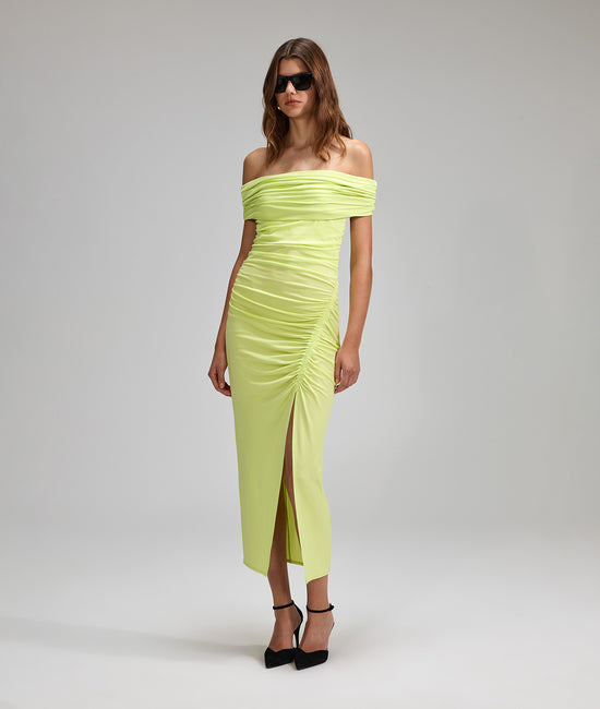 LIME JERSEY MIDI DRESS