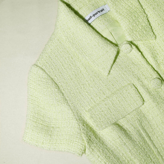 LIME BOUCLE MINI DRESS