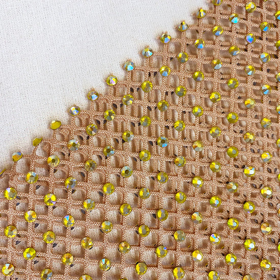 TAN HOTFIX FISHNET TOP